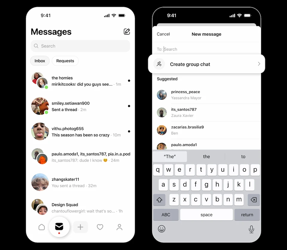 Threads kini mempunyai fitur obrolan grup